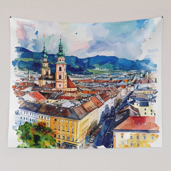 Item preview, Watercolor Design of Linz - Austria designed and sold by Sketch-Shack.