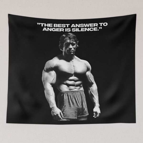 Item preview, Stoic Quote ”The best answer to anger is silence.” Arnold Schwarzenegger fan art designed and sold by HuzaifaNaveedh.