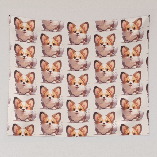Item preview, Cute Kawaii Jolly Corgi Happy Dog designed and sold by CozyKawaiiArt.