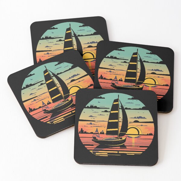 Item preview, Vintage colors sunset groundhog sailboat designed and sold by desinganddecor.