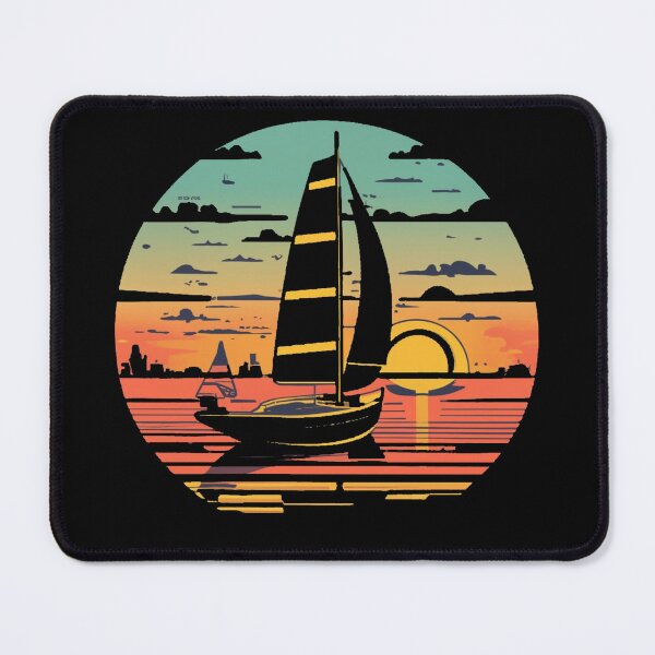 Item preview, Vintage colors sunset groundhog sailboat designed and sold by desinganddecor.