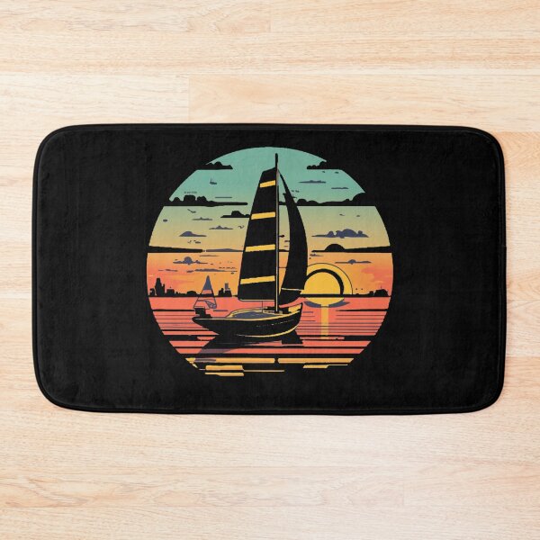 Item preview, Vintage colors sunset groundhog sailboat designed and sold by desinganddecor.