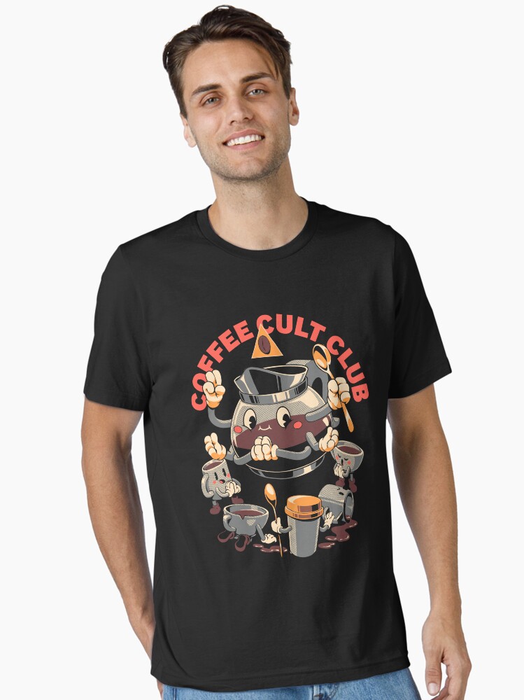 Thumbnail 1 of 7, Essential T-Shirt, Holy Coffee Club - Black designed and sold by ilustrata.