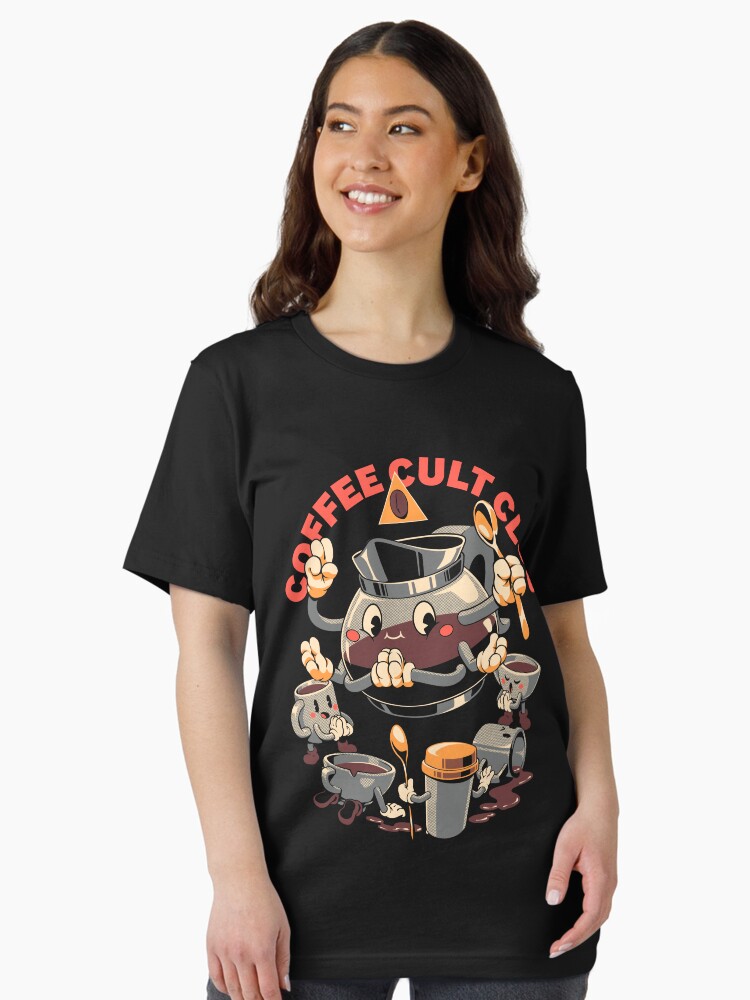 Thumbnail 2 of 7, Essential T-Shirt, Holy Coffee Club - Black designed and sold by ilustrata.
