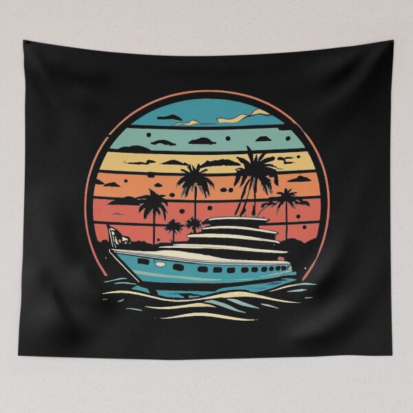 Item preview, Vintage colors sunset groundhog yacht designed and sold by desinganddecor.