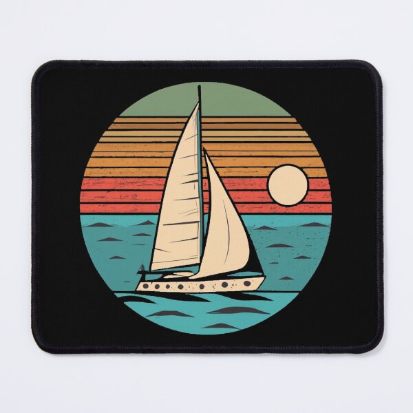 Item preview, Vintage colors sunset groundhog sailboat designed and sold by desinganddecor.