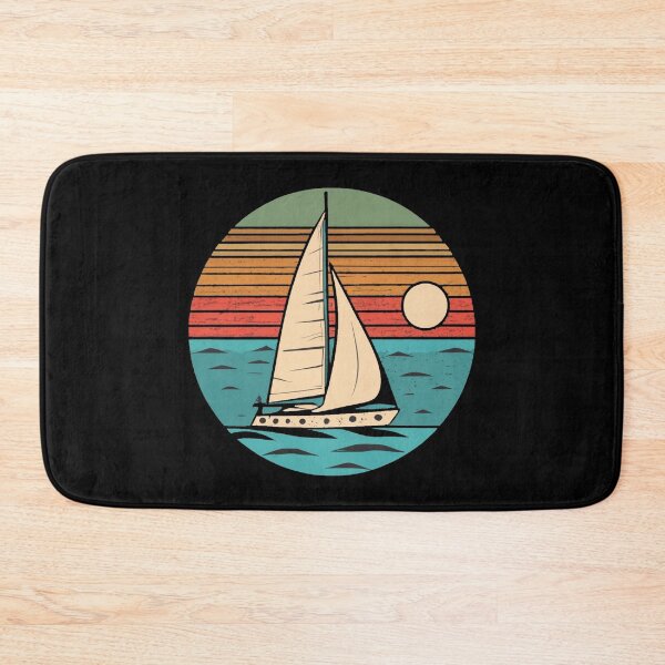 Item preview, Vintage colors sunset groundhog sailboat designed and sold by desinganddecor.