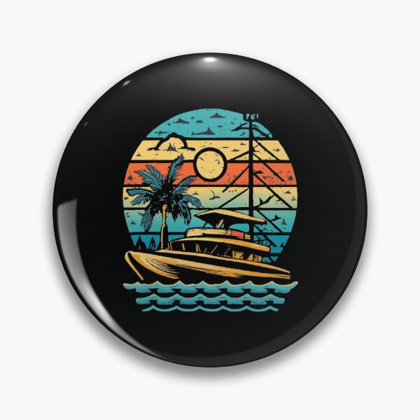 Item preview, Vintage colors sunset groundhog boat designed and sold by desinganddecor.
