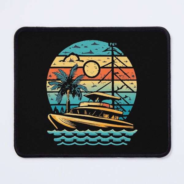 Item preview, Vintage colors sunset groundhog boat designed and sold by desinganddecor.