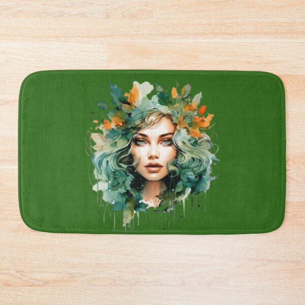 Item preview, Beautiful young woman's face wearing a wreath of autumnal leaves designed and sold by cristina1001.