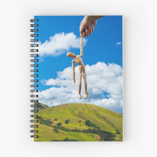 Item preview, Unique Surreal Collage Art Print - Creation Trial #47: Awe-Inspiring Attempt at New Life, Hand Dangling Artist's Mannequin Over Hillside designed and sold by GollyWillikers.