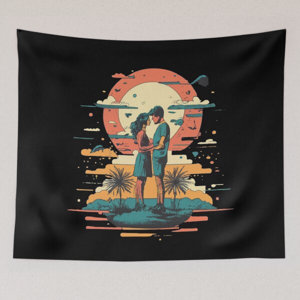 Item preview, Vintage colors sunset  lovers with romanti couple designed and sold by desinganddecor.