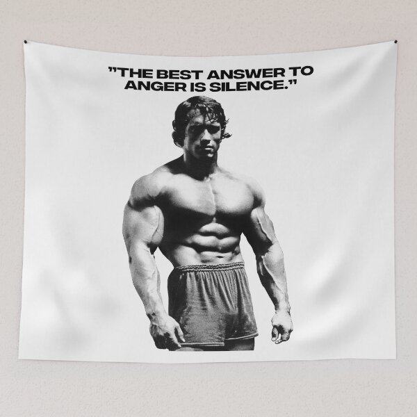 Item preview, Stoic Quote ”The best answer to anger is silence.” Arnold Schwarzenegger fan art designed and sold by HuzaifaNaveedh.