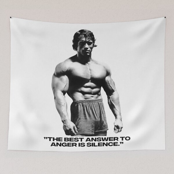 Item preview, Stoic Quote ”The best answer to anger is silence.” Arnold Schwarzenegger fan art designed and sold by HuzaifaNaveedh.