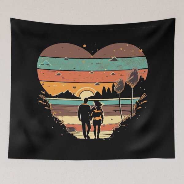 Item preview, Vintage colors sunset  lovers with romanti couple designed and sold by desinganddecor.
