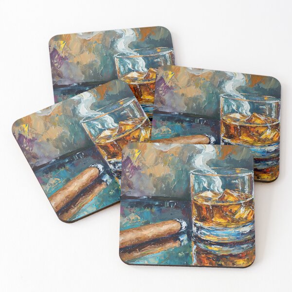 Artikelvorschau, Künstlerische Alchemie – Farben, Pinselstriche und die langsame Umarmung von Whisky und Zigarre entworfen und verkauft von OlfactoART Studio.