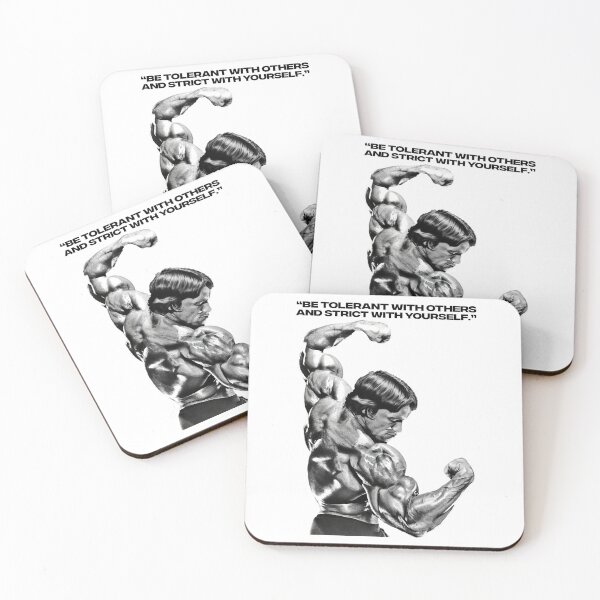 Item preview, Stoic Quote “Be tolerant with others and strict with yourself.” Arnold Schwarzenegger fan art designed and sold by HuzaifaNaveedh.