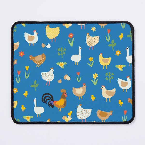 Item preview, Chickens, chicks and geese - blue Easter pattern by Cecca Designs- floral pattern with bunnies, hens and chicks - baby blue by Cecca Designs designed and sold by Cecca-Designs.