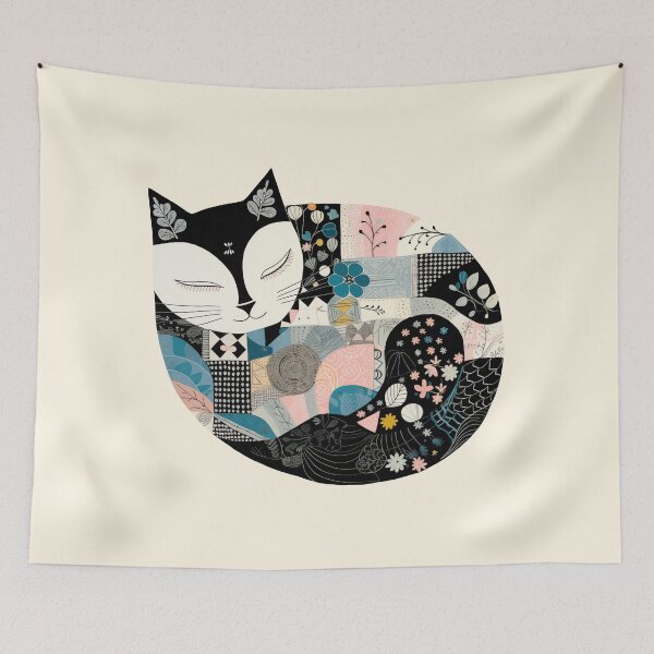 Item preview, Patchwork Cat designed and sold by RetroPrints.