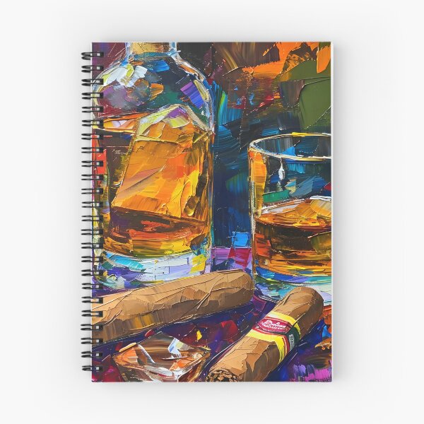 Artikelvorschau, Genussvolle Fusion aus Whisky und Zigarre, die sich langsam in farbenfrohen Tönen entfaltet entworfen und verkauft von OlfactoART Studio.