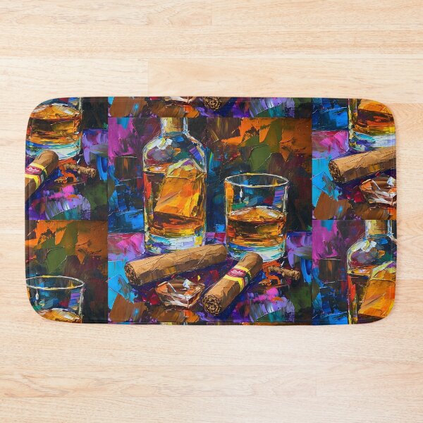 Artikelvorschau, Genussvolle Fusion aus Whisky und Zigarre, die sich langsam in farbenfrohen Tönen entfaltet entworfen und verkauft von OlfactoART Studio.