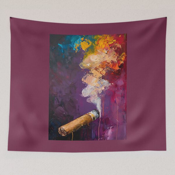 Item preview, Sublime Elegance- A Canvas Alive with Cigar's Slow Dance and Colors designed and sold by OlfactoART Studio.