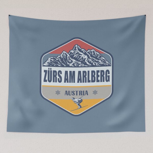 Item preview, Zurs am Arlberg Austria Vintage Skiing Design designed and sold by CynthiaGraphics.