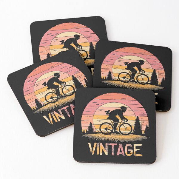 Item preview, Vintage sunset colors with colorful cyclist designed and sold by desinganddecor.