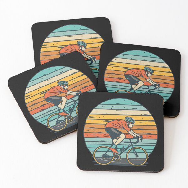 Item preview, Vintage sunset colors with colorful cyclist designed and sold by desinganddecor.