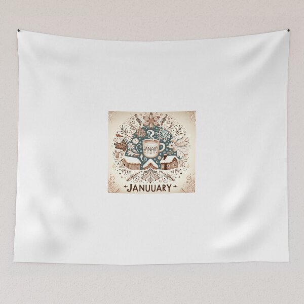 Item preview, "Cozy January Warmth: Coffee and Snowflakes" designed and sold by Fourseason664.