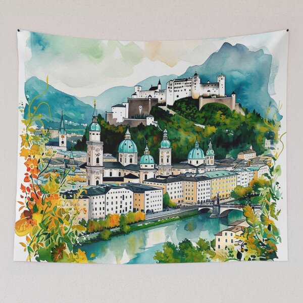 Item preview, Watercolor Design of Salzburg - Austria designed and sold by Sketch-Shack.