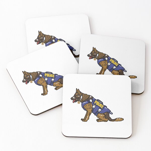 Item preview, Police Dog German Shepherd x Malinois Wearing Harness Sitting Digital Art Design designed and sold by GSDDESIGNMERCH.
