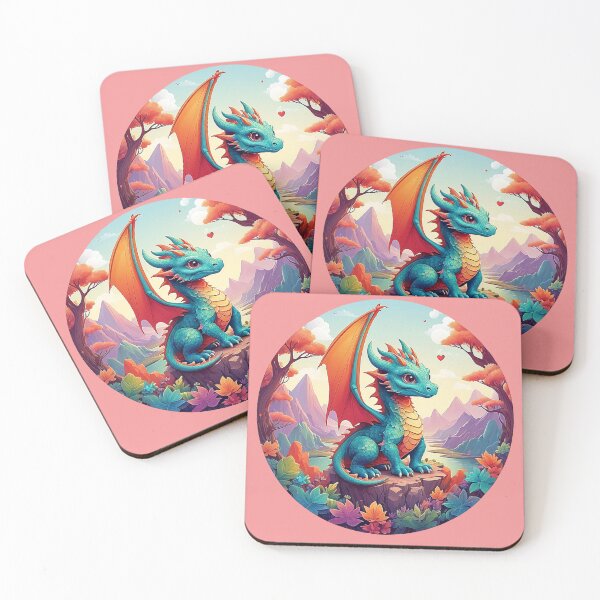 Item preview, Fascinating Turqrange Dragon: On ledge in Blossom Dream designed and sold by Minpadesign.