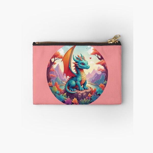 Item preview, Fascinating Turqrange Dragon: On ledge in Blossom Dream designed and sold by Minpadesign.