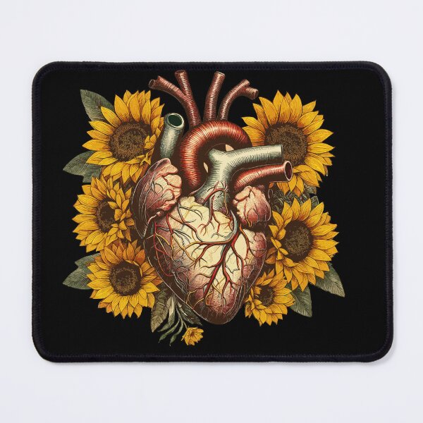 Item preview, Floral botany Human heart, Vintage anatomy style, sunflowers Watercolor, human heart, anatomy art, student, doctor, medical designed and sold by Collagedream.