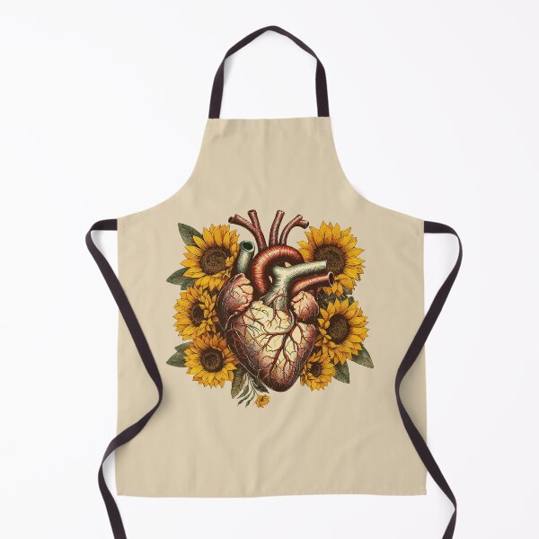 Item preview, Floral botany Human heart, Vintage anatomy style, sunflowers Watercolor, human heart, anatomy art, student, doctor, medical designed and sold by Collagedream.