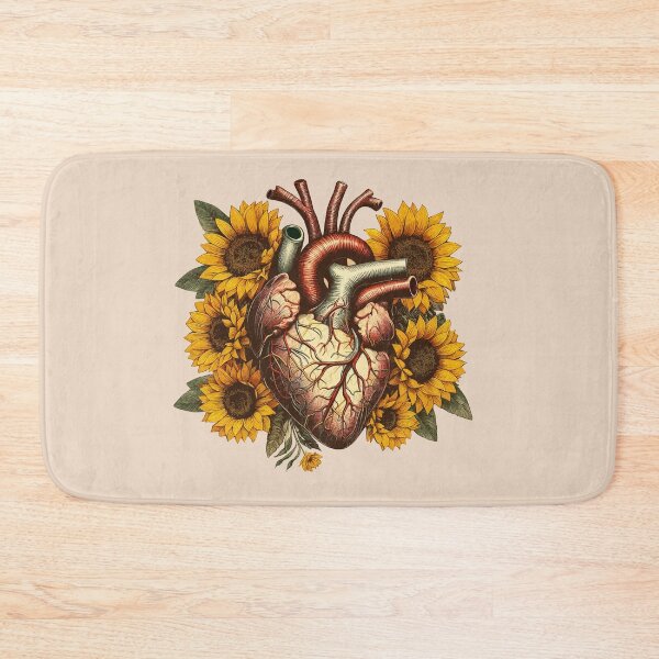 Item preview, Floral botany Human heart, Vintage anatomy style, sunflowers Watercolor, human heart, anatomy art, student, doctor, medical designed and sold by Collagedream.