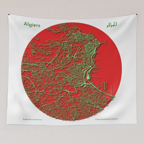 Item preview, Roads of Algiers designed and sold by Data-Driven Map Designs.