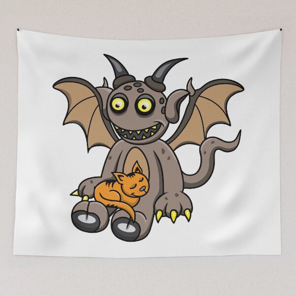 Item preview, Just a friendly monster and his kitten. designed and sold by Jamie Swimm.