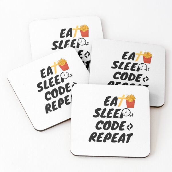 Item preview, eat sleep code repeat funny designed and sold by Terlaly.