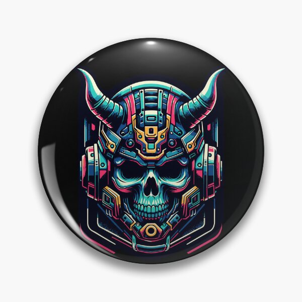 Item preview, Cyberpunk Skull: Neon Horns and Digital Dreams designed and sold by artwaves.