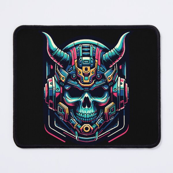 Item preview, Cyberpunk Skull: Neon Horns and Digital Dreams designed and sold by artwaves.