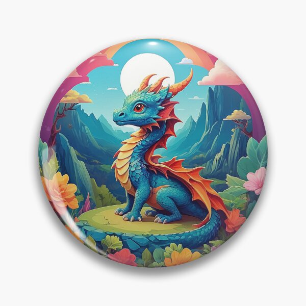 Item preview, Moonlight fairy tale: Blue dragon in a colorful sea of flowers designed and sold by Minpadesign.
