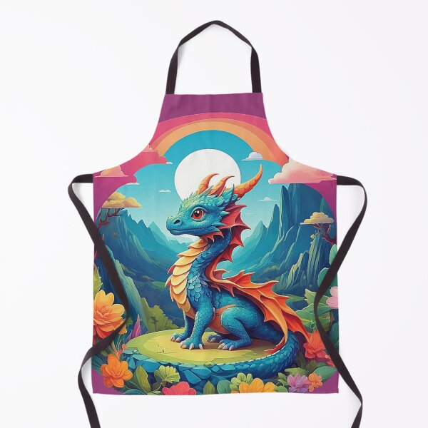 Item preview, Moonlight fairy tale: Blue dragon in a colorful sea of flowers designed and sold by Minpadesign.