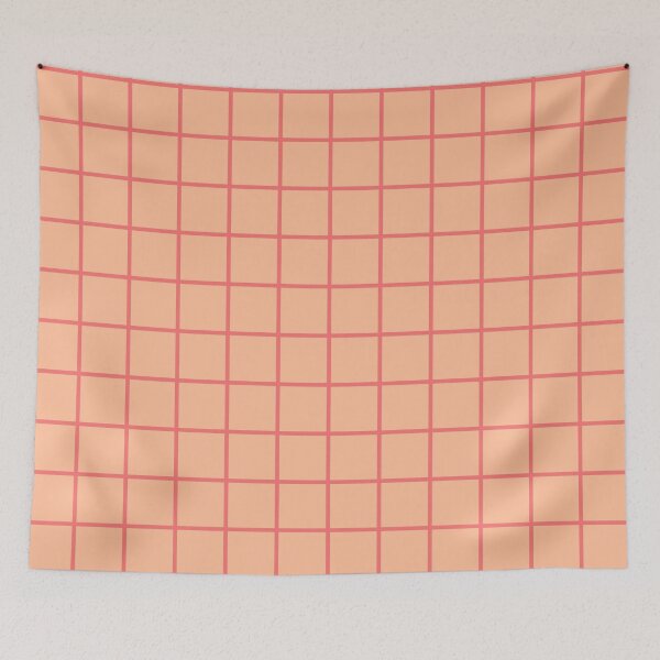 Item preview, Peach Pink Grid Minimal Geometric Pattern designed and sold by kierkegaard.