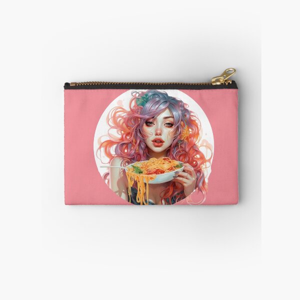 Item preview, Girl Eating Spaghetti, Pasta Lover, Foodie Art designed and sold by whiteraven-shop.