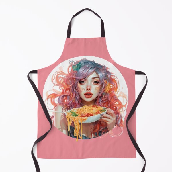 Item preview, Girl Eating Spaghetti, Pasta Lover, Foodie Art designed and sold by whiteraven-shop.