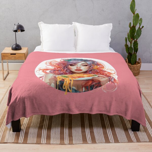 Item preview, Girl Eating Spaghetti, Pasta Lover, Foodie Art designed and sold by whiteraven-shop.