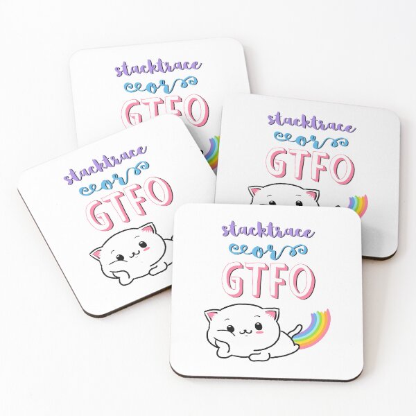 Item preview, Cute rainbow cat debugging for programist; stacktrace or GTFO designed and sold by Drawmecute.