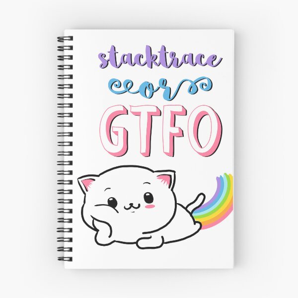 Item preview, Cute rainbow cat debugging for programist; stacktrace or GTFO designed and sold by Drawmecute.